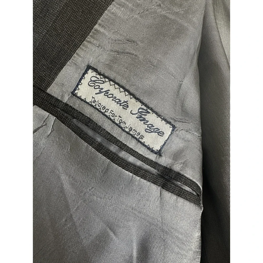 Corporate Image Sport‎ Coat Mens 42R Gray Blue Blazer 2 Button Double Vent